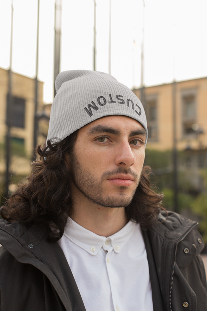 Custom Port & Company Upside Down Text  Beanie